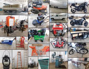 6/13 HARLEY DAVIDSON MOTORCYCLES – TRAILERS – COLLECTOR PICKUP- TOOLS- SHOP EQUIPMENT- VERTICAL DRILL- HYDRAULIC EQUIPMENT-ALMOST NEW PONTOON BOAT